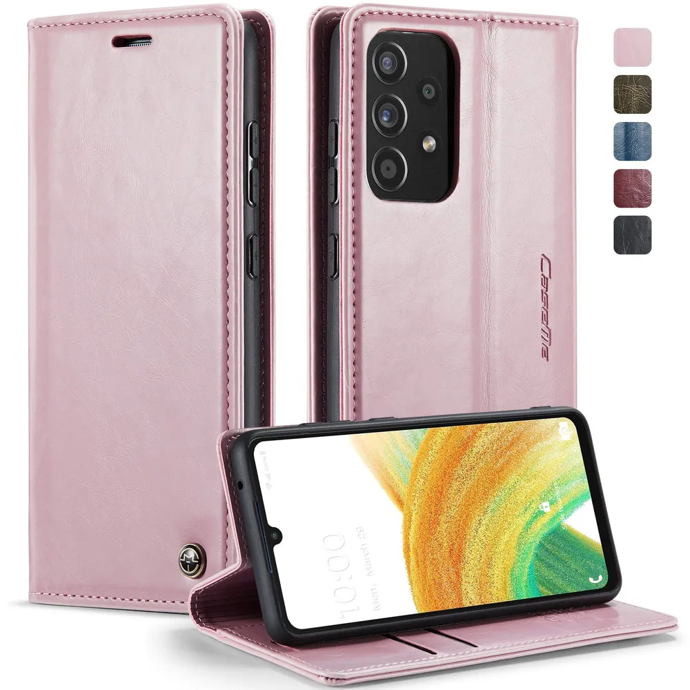 Caseme Кожаный книжка чехол для Samsung Galaxy A33 5G / Самсунг A33 5G с визитницей из экокожи, 5 г, 5 г