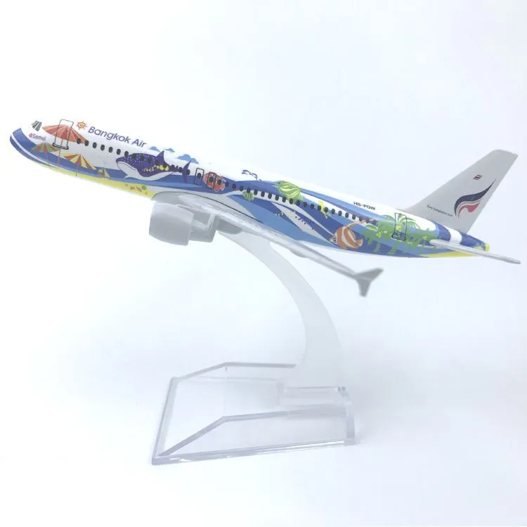 Модель самолета 16 см, Airbus 320 Bangkok Airways, металл, на подставке, вариант, фото 2