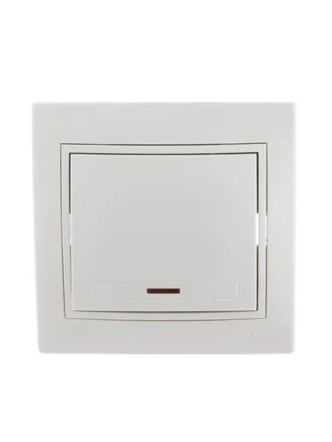 Lezard Mira Белый-Белый Выключатель 1-клавишный с подсветкой скрытая установка (858675) 701-0202-111