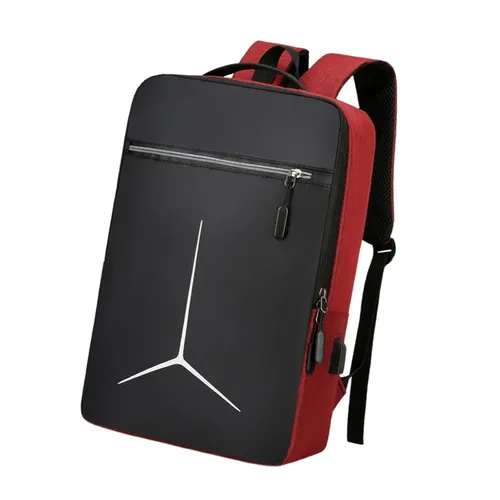 Рюкзак для ноутбука, вместительный, водостойкий, с USB-портом, для мужчин и женщин, красный