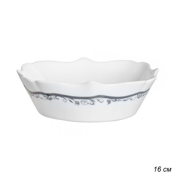 Салатник WHITE LILY Отантик Сильвер , диаметр 16 см, серый, стеклокерамика