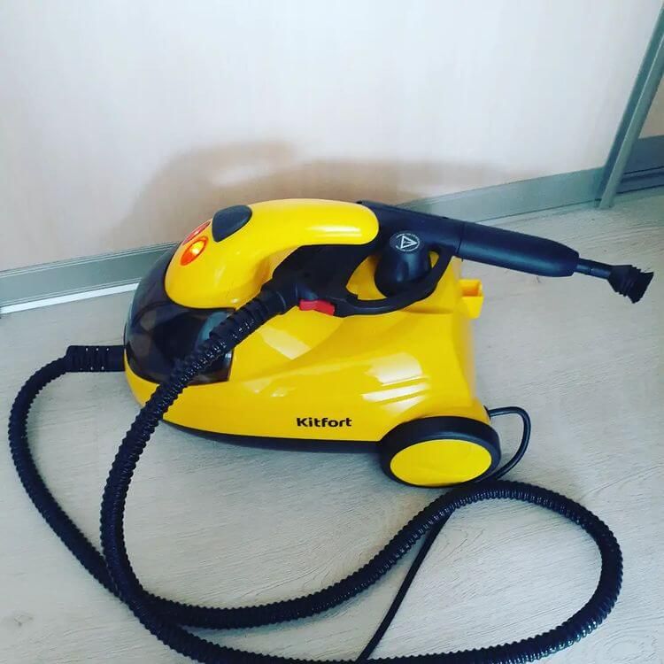 Пароочиститель Kitfort КТ-908, черный, зеленый, 1500 Вт, Вертикальное ...