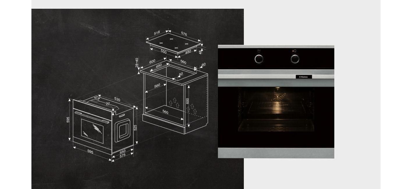 Hansa boei62000015 электрический духовой шкаф встраиваемый