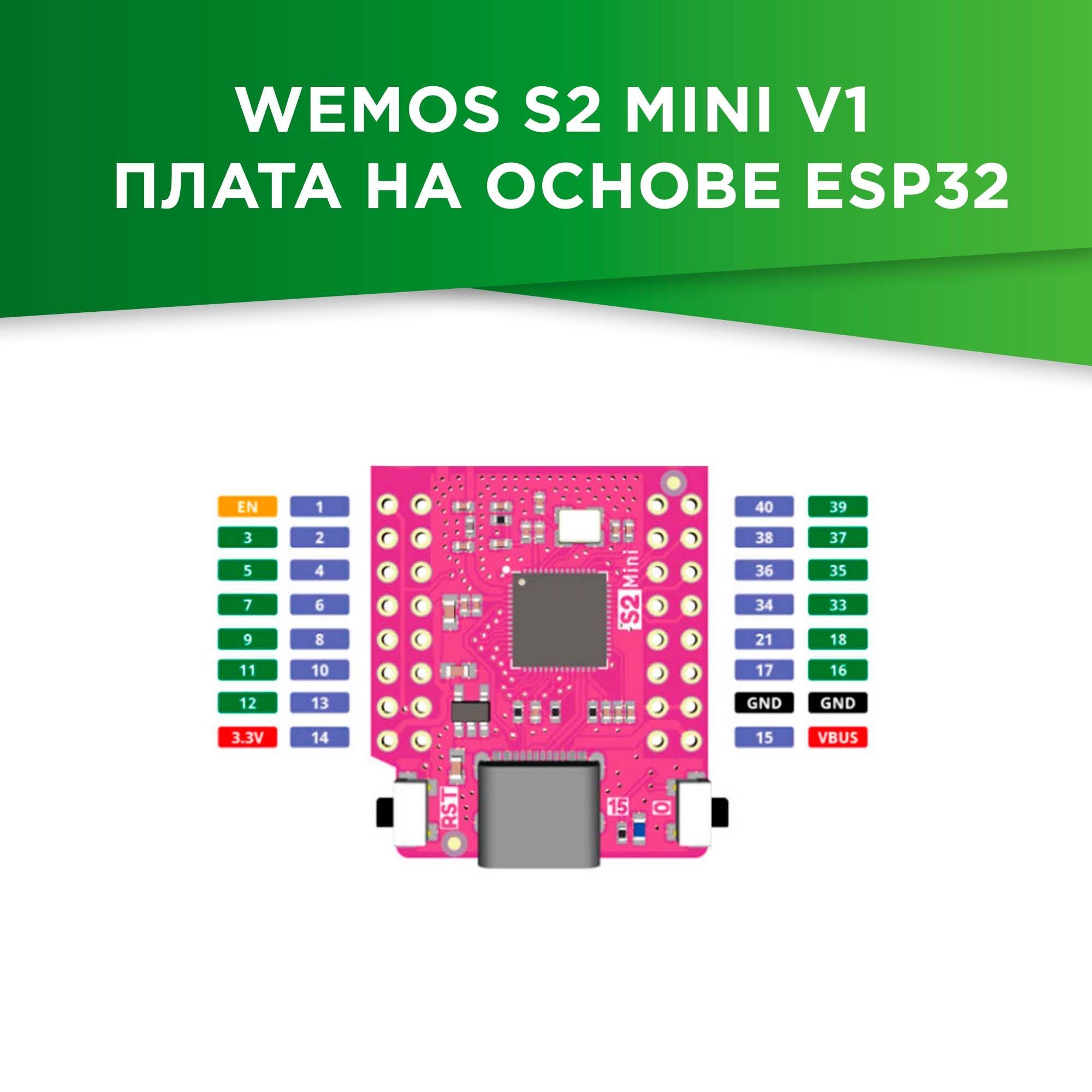 WEMOS S2 MINI V1 плата на основе ESP32 - купить с доставкой по выгодным ...