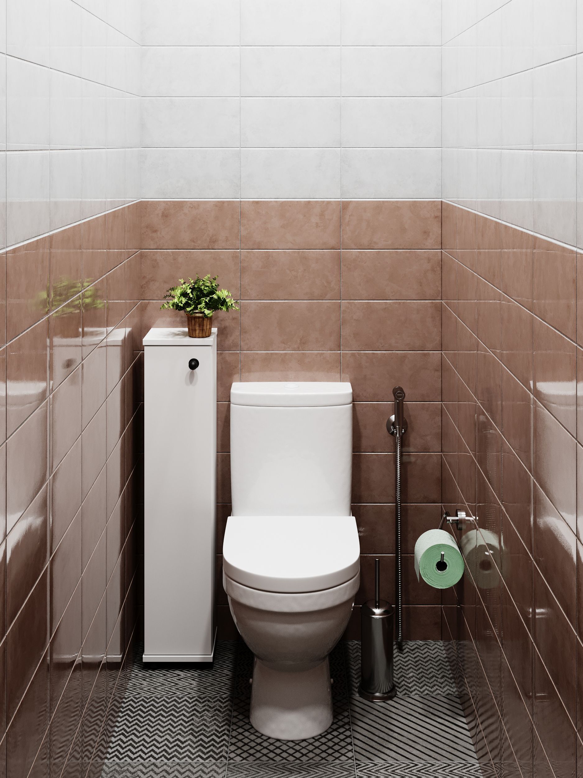 Шкаф пенал в ванную или туалет напольный белый узкий -  с .