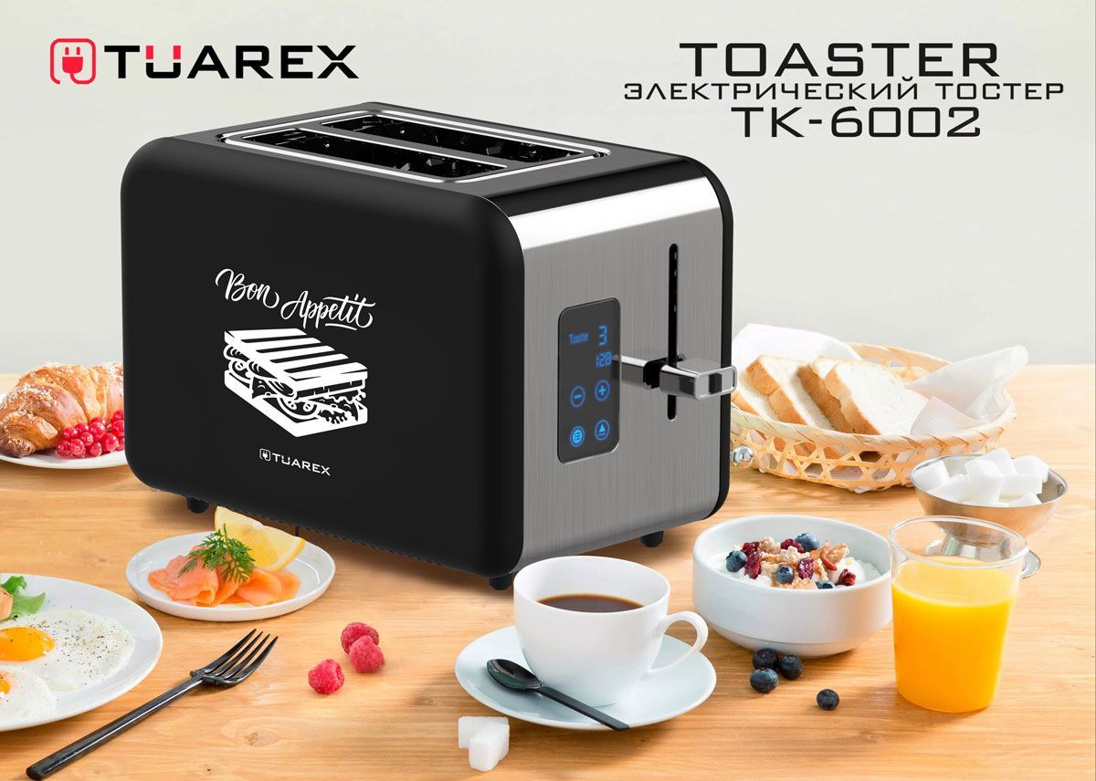 Тостер Tuarex TK-6000, серый, черный купить по выгодной цене в интернет ...