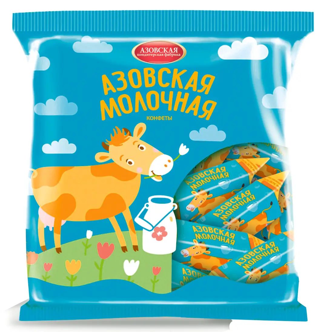 Конфеты молочные"Азовская молочная" 300 гр 4 уп - купить с доставкой по ...