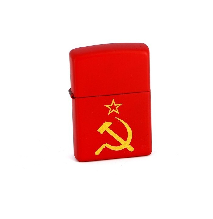 ZIPPO бензиновая зажигалка Серп и Молот Red Matte #1