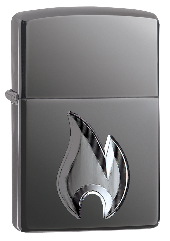 Зажигалка бензиновая ZIPPO Armor High Polish Black Ice Flame Design #1