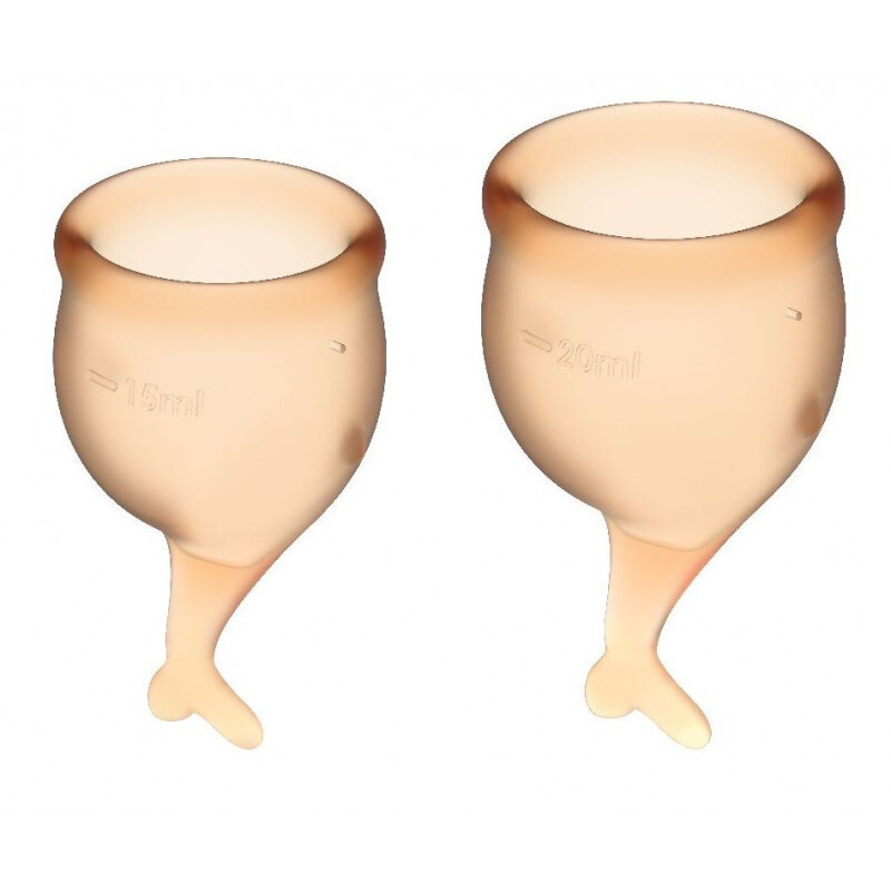 Менструальные чаши Feel Secure Satisfyer, 15 и 20 мл - оранжевые #1