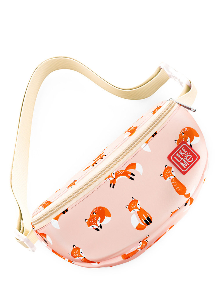 Сумка на пояс Like.Me Waist Bag Лисы бежевые #1