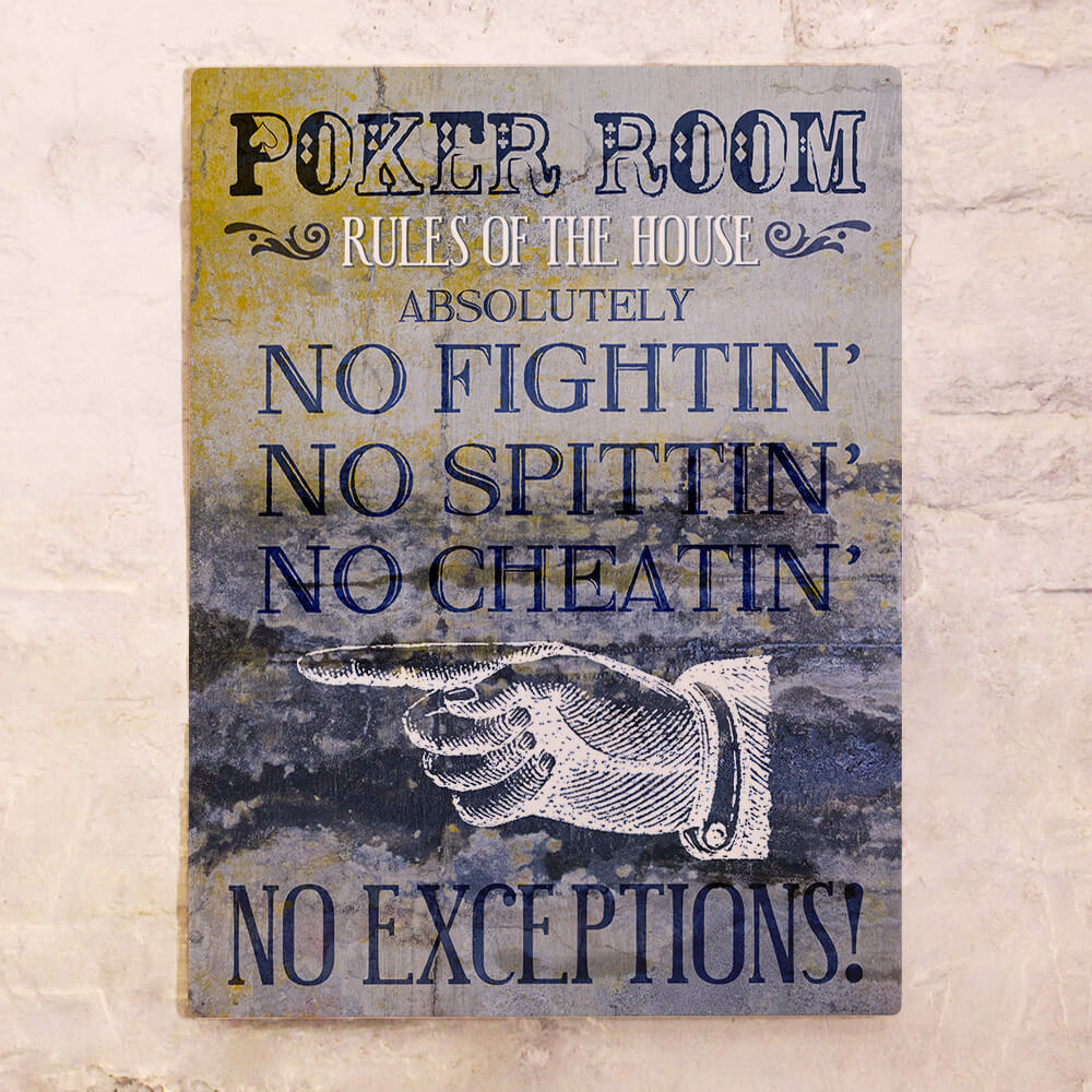 Жестяная табличка Poker room rules, металл, 20х30 см, 30 см, 20 см купить в интернетмагазине