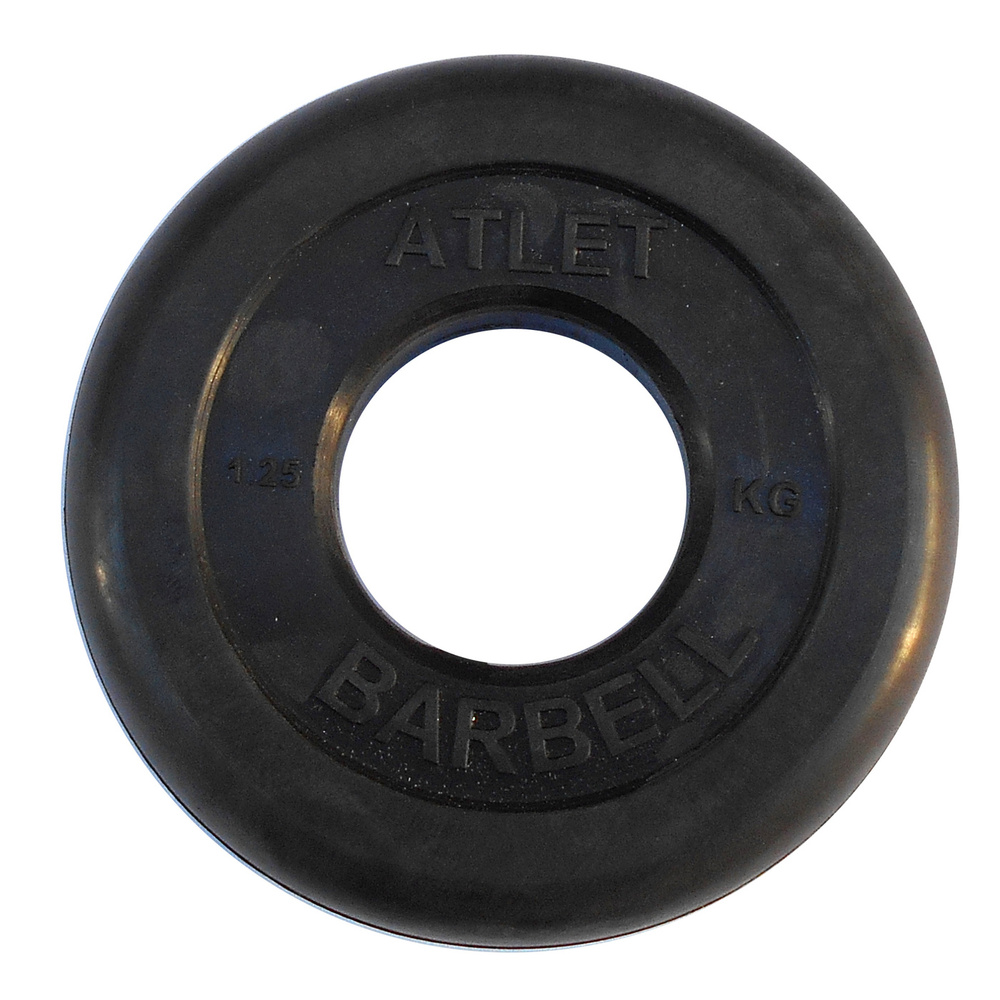 Диск MB Barbell Atlet для штанги и гантелей 1,25 кг, с резиновой втулкой, посадочный диаметр 51 мм  #1