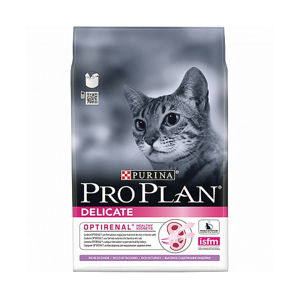 Purina PRO PLAN DELICATE для взрослых кошек с чувствительным пищеварением, с индейкой, 3 кг  #1