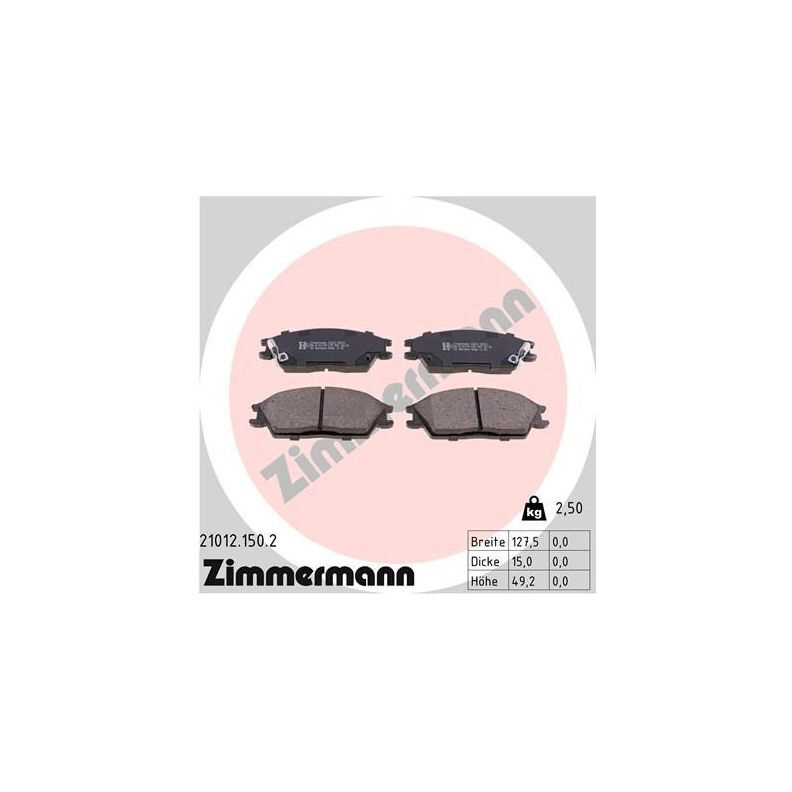 Zimmermann Колодки тормозные, арт. 210121502 #1