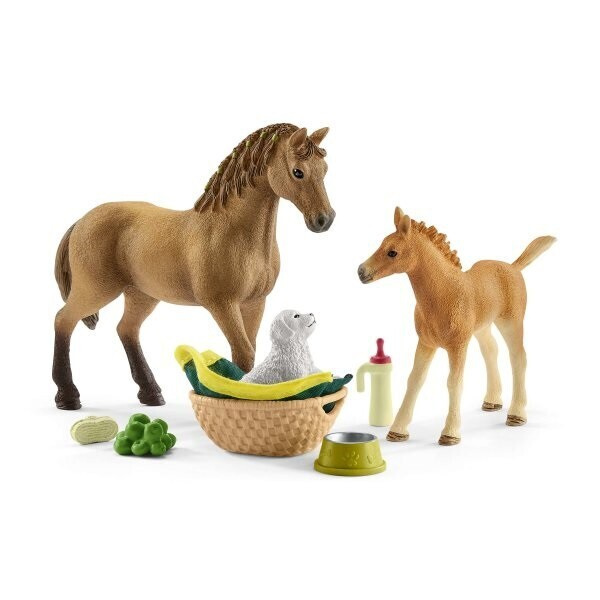 Schleich 42432 Игровой набор Сара ухаживает за детенышами домашних животных, Horse Club  #1