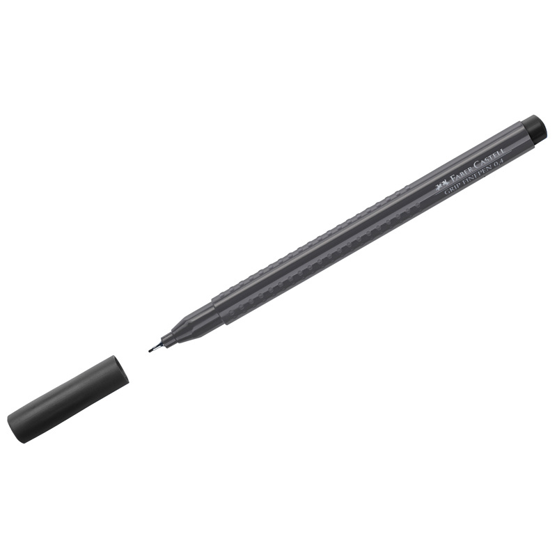 Ручка капиллярная Faber-Castell "Grip Finepen" черная, 0,4мм, трехгранная, 10 шт  #1