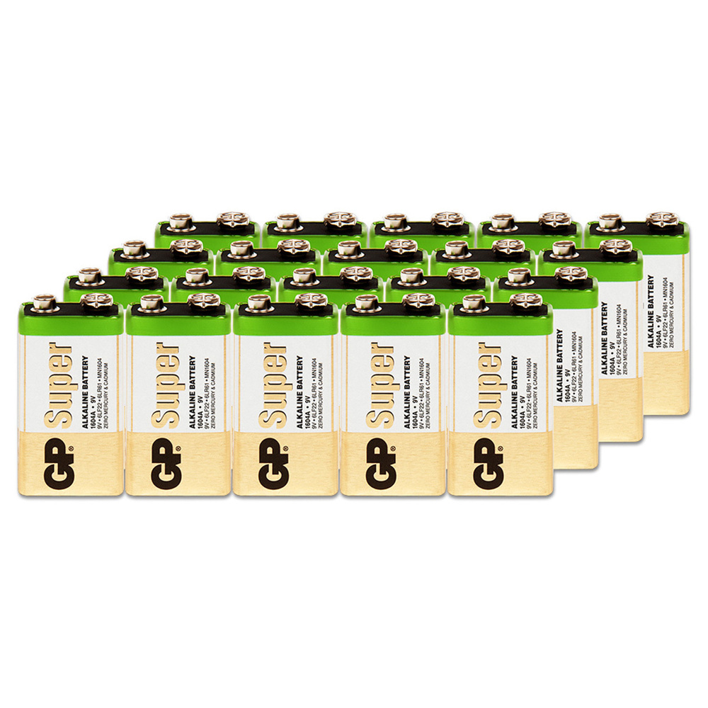 Батарейка алкалиновая GP Krona 9V 6LR61 "Super", упаковка 20 шт ...