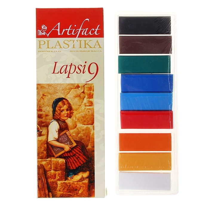 Пластика - полимерная глина набор, LAPSI, 9 цветов по 20 г #1