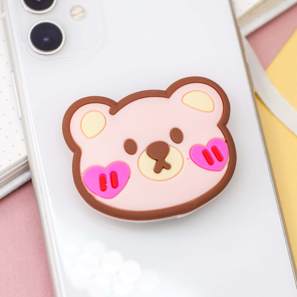 Попсокет для телефона "Bear heart", pink - купить с доставкой по ...