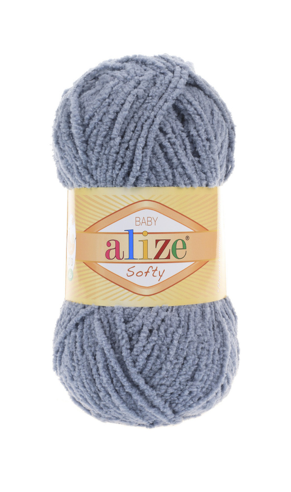 Пряжа Alize softy - 3 шт, темно-серый (119), 115м/50г, 100% микрополиэстер/Ализе Софти/  #1