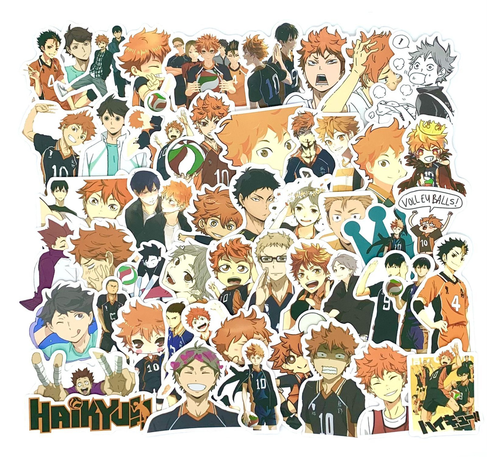 Наклейки Волейбол / Haikyu!! / набор стикеров аниме 50 шт. купить по  выгодной цене в интернет-магазине OZON (330084905)