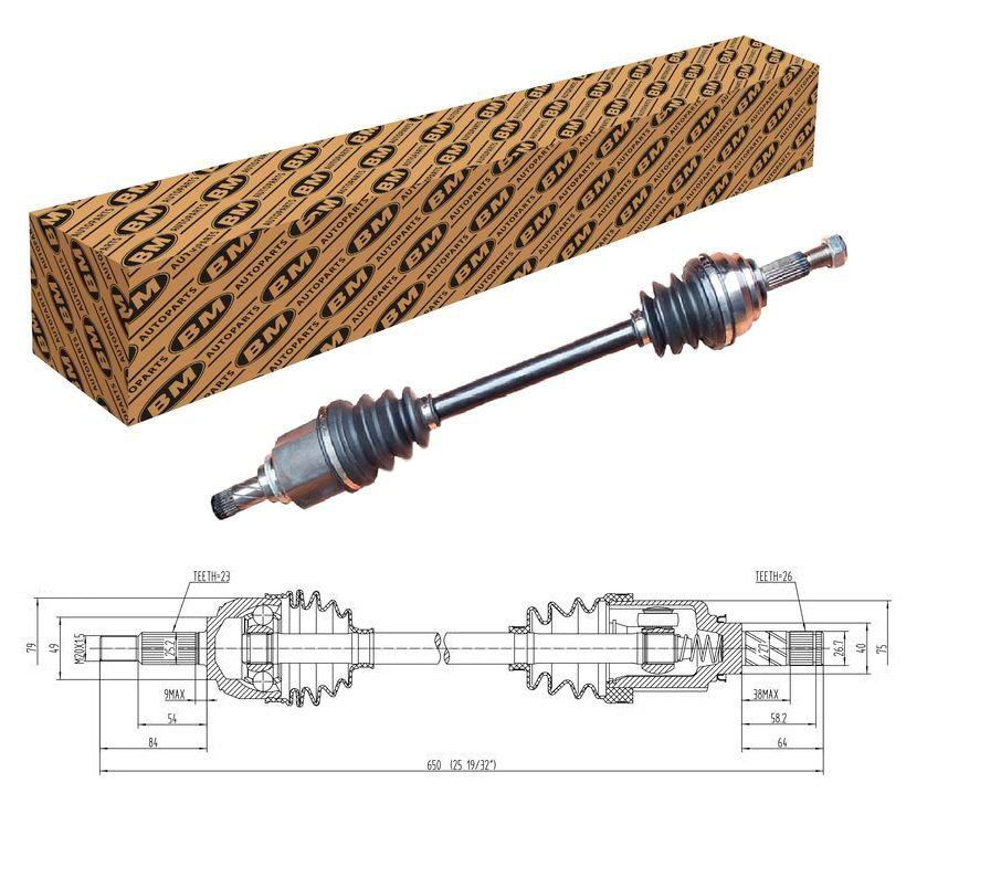Привод колеса ВАЗ LADA Largus левый 16V (BM) - BM арт. AX 6029 - купить ...