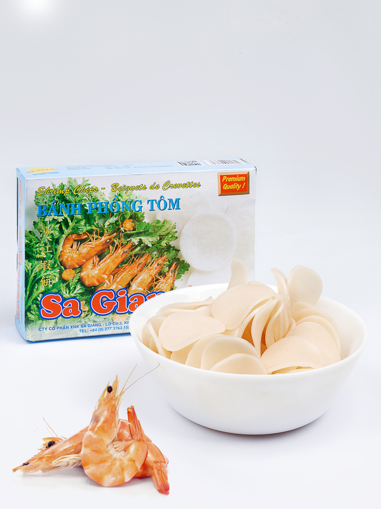 Рисовые чипсы креветочные для жарки Sa Giang 2шт.*200г. Вьетнам  #1