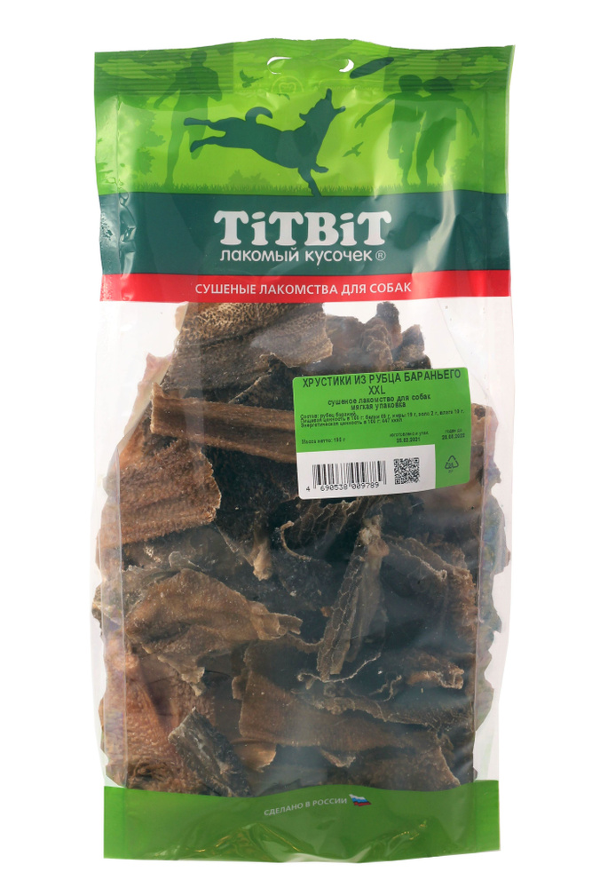 Титбит 9789 Лакомство д/собак Хрустики из рубца бар. XXL - мягкая ...