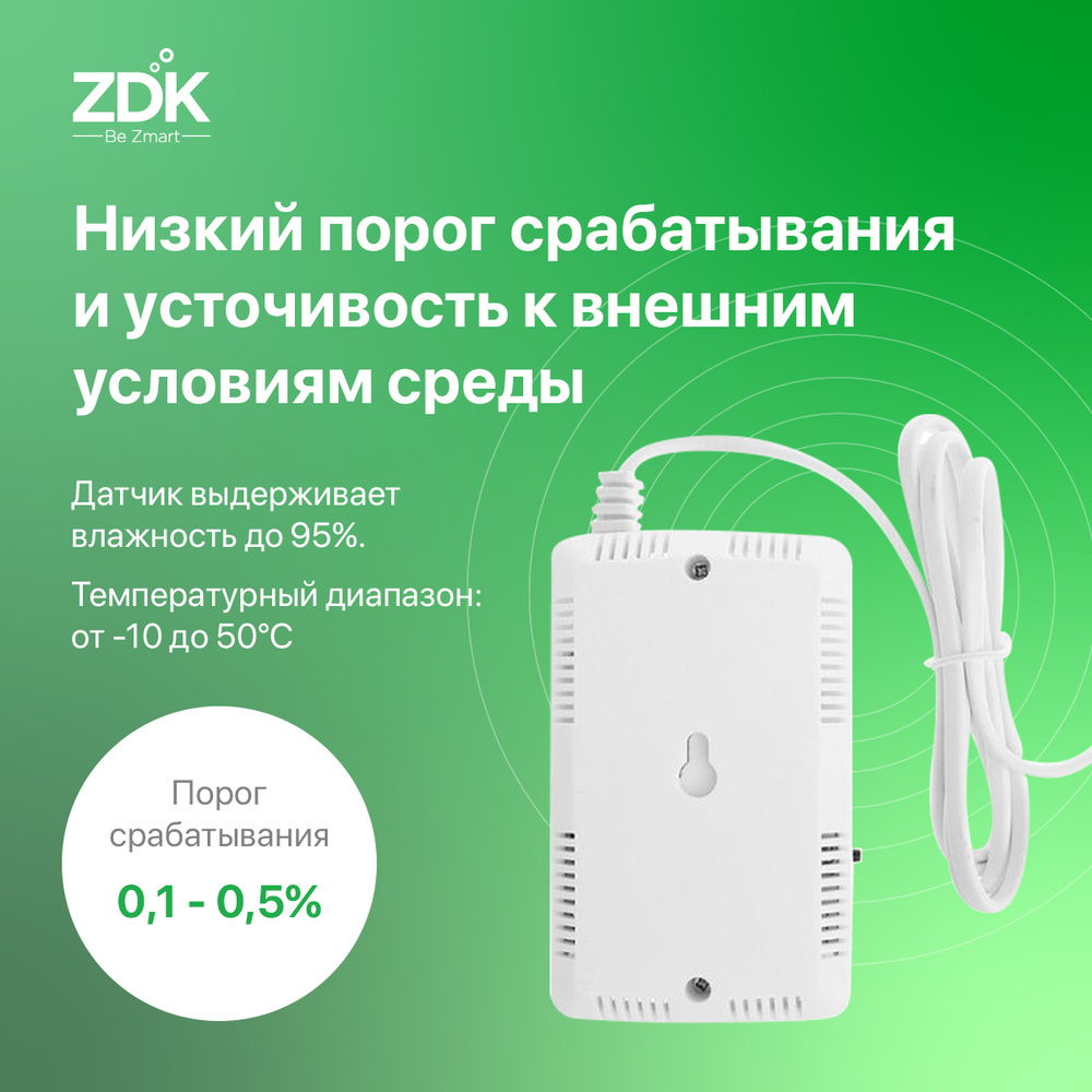 Датчик утечки газа ZDK Gaz, датчик бытового газа, газовая сигнализация -  купить с доставкой по выгодным ценам в интернет-магазине OZON (296396494)