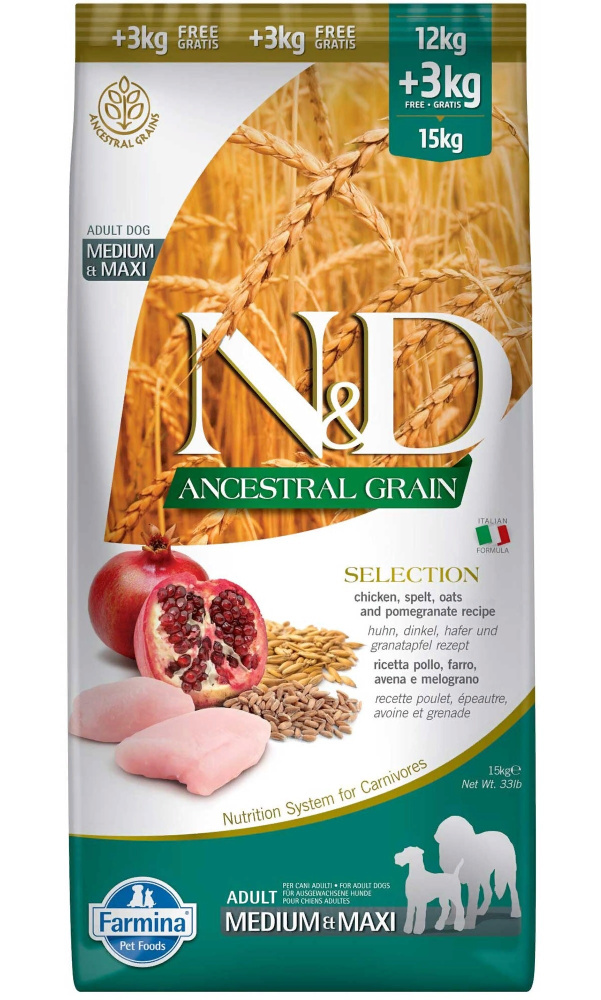 Корм для взрослых собак средних и крупных пород "Farmina Dog N&D ...
