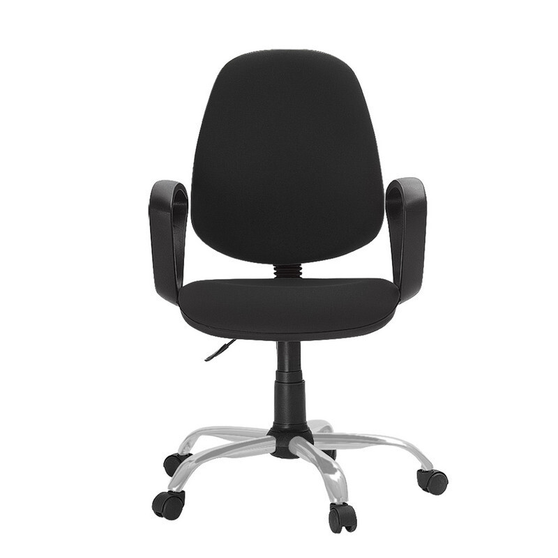 Офисное кресло Easy Chair FA_EChair-222 PC ткань черная ТК1, Silver .