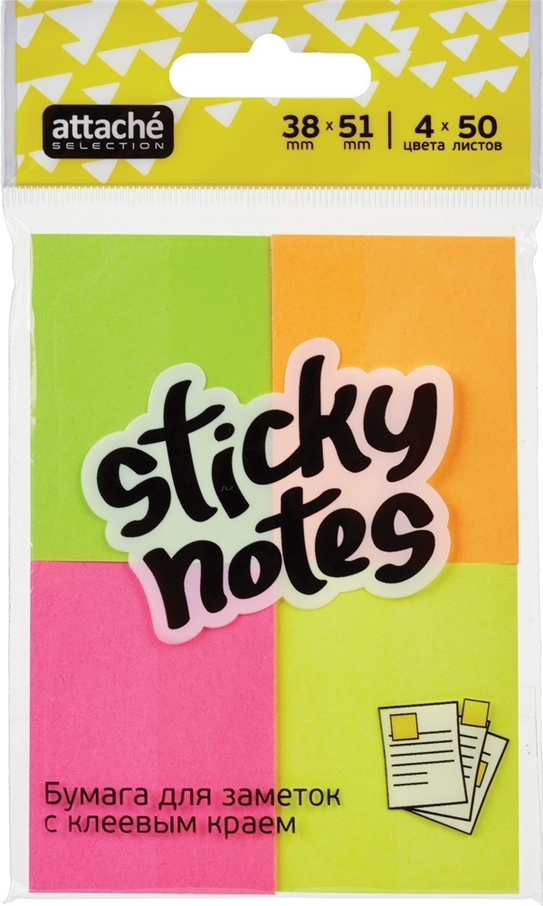 Блок-кубик бумаги для записей Attache Selection, с клеевым краем, 38х51 ...