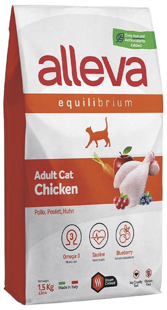 Сухой корм ALLEVA EQUILIBRIUM CHICKEN ADULT CAT, для взрослых кошек, с курицей, 1,5 кг  #1