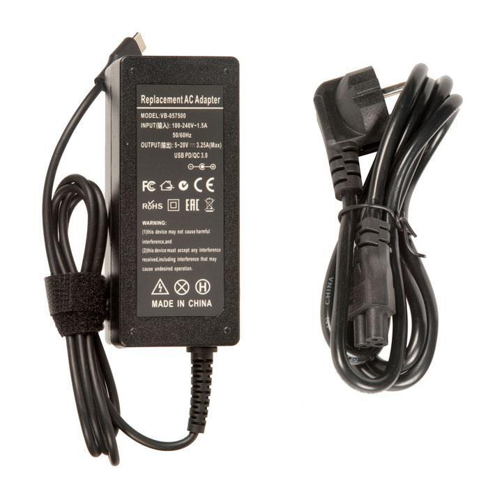 Блок питания для ноутбука Lenovo 5V, 9V, 15V/3A, 20V, 65W, Type-C ...
