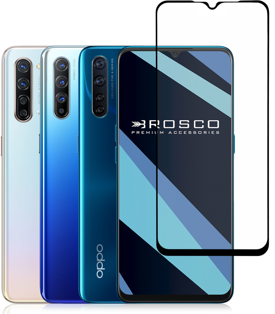 Защитное стекло для Oppo Reno 3, Oppo A91 и Find X2 Lite (Оппо Рено 3, Оппо  А91 и Файнд Х2 Лайт) с олеофобным покрытием, ROSCO - купить с доставкой по  выгодным ценам