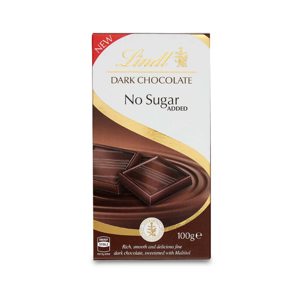 Темный шоколад Lindt, без сахара, 100 г - купить с доставкой по ...