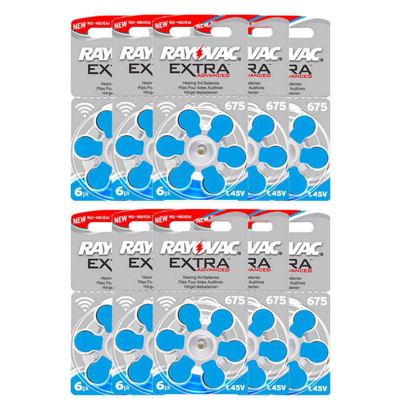 Батарейка RAYOVAC EXTRA ZA675, для слуховых аппаратов, 10 блистер (60 ...