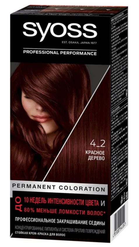Syoss Стойкая крем-краска для волос Color 4-2 красное дерево - купить с ...
