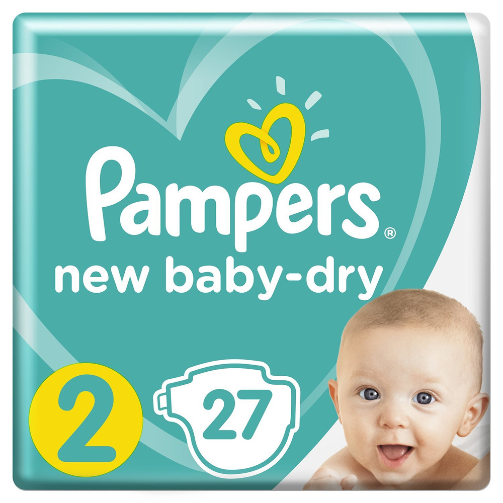 Подгузники Pampers New Baby-Dry 2 4-8кг 27шт, 2 упаковки #1