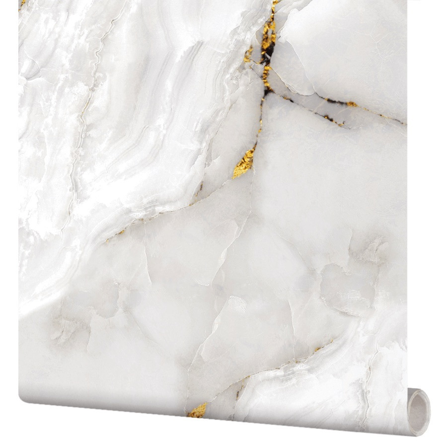 Пленка самоклеющаяся "Мрамор с золотом", камень, для мебели и декора, 64x270 см (Арт. 64-688)  #1