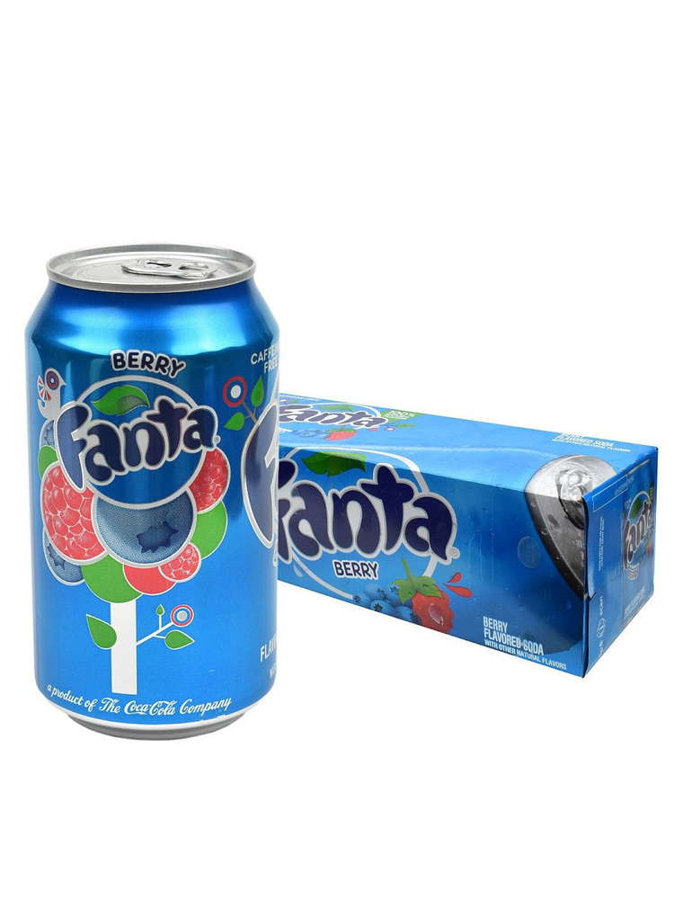 Газированный напиток Fanta Berry USA / Фанта со вкусом ягод США, 12 банок по 0,355 л  #1