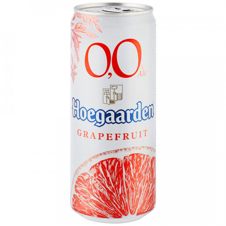 Напиток пивной безалкогольный HOEGAARDEN 0,0 Грейпфрут, 0.33 л - 6 шт ...