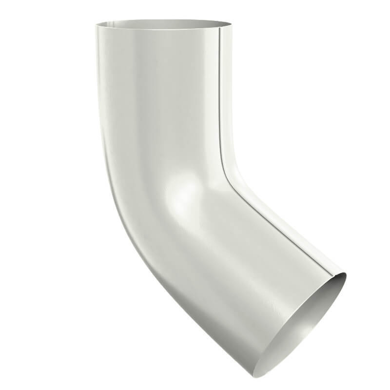 Колено трубы водостока d100мм 60 градусов RAL 9010 Белый металлическое ...
