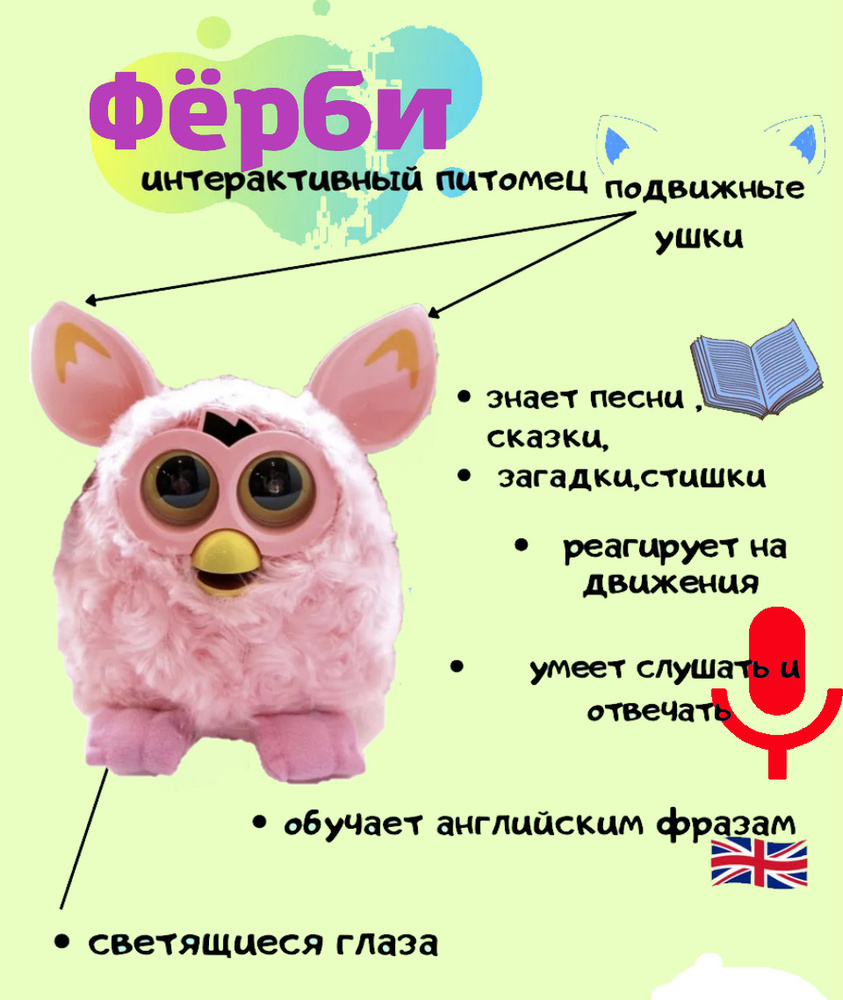 Ферби игрушка интерактивная розовая / Furby/ мягкая пикси/ развивающие  игрушки для детей - купить с доставкой по выгодным ценам в  интернет-магазине OZON (659114342)