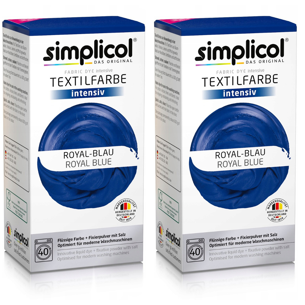 Текстильная краска Simplicol All-in-1 INTENSIV, синяя (краска 150 мл, фиксатор 400 г), для окраш.одежды #1