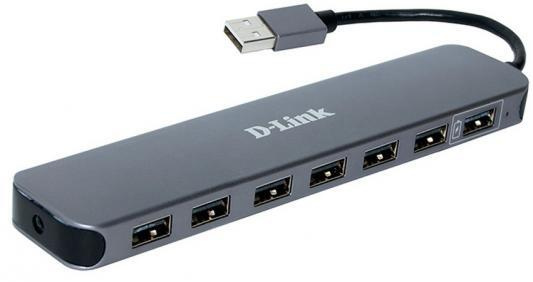 Разветвитель USB 2.0 D-Link DUB-H7 7порт. черный (DUB-H7/E1A) #1