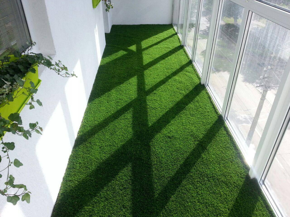 Ковровая дорожка , искусственная трава , декоративное покрытие Carpet World "Травка" , зелёный , износостойкий #1