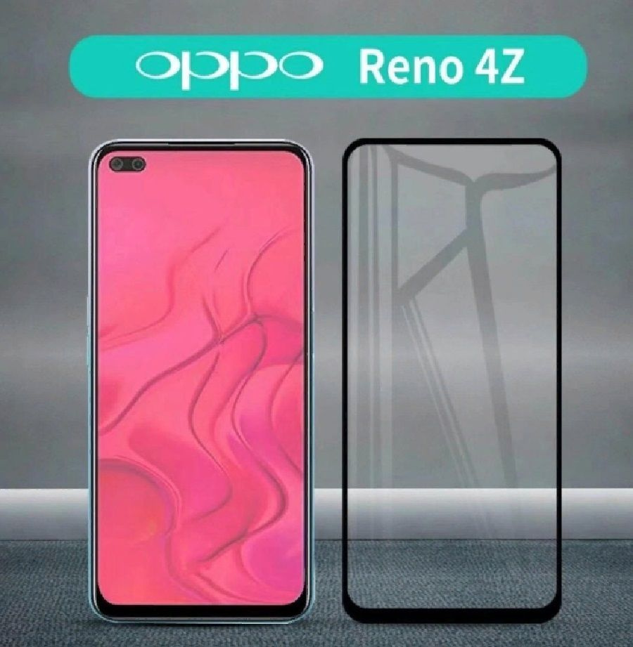 Защитное стекло для Oppo Reno 4Z (клей по всей поверхности) черное - купить  с доставкой по выгодным ценам в интернет-магазине OZON (677772157)