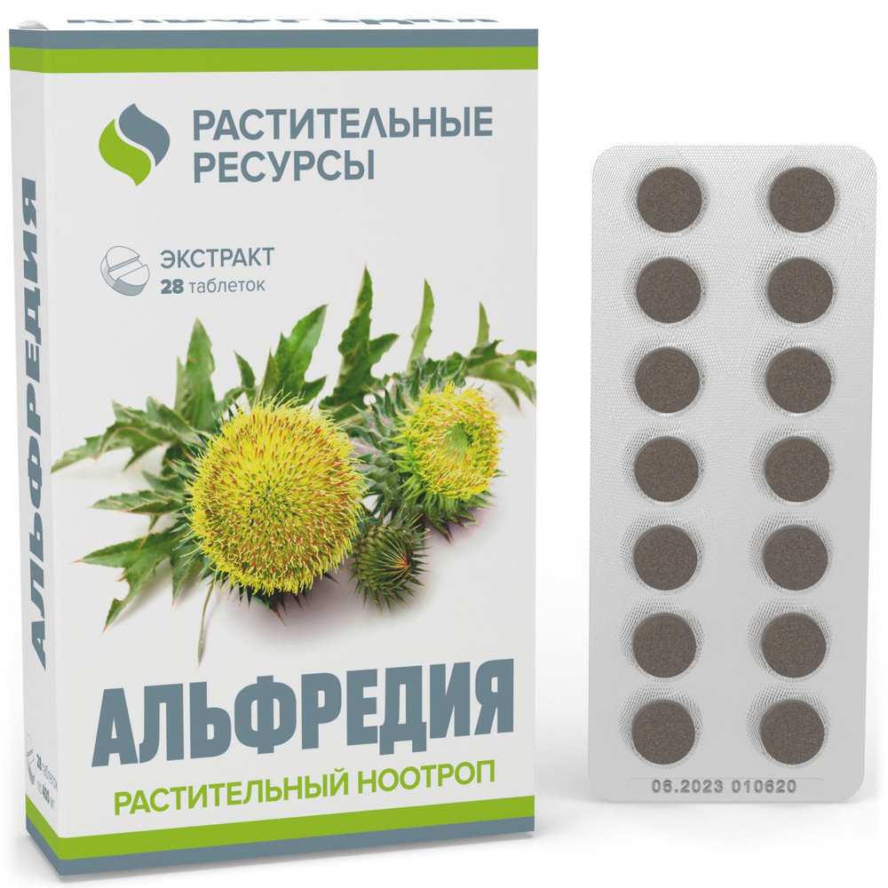 Растительный ноотроп для мозга и памяти альфредия поникшая на основе глицина форте с витаминами. Натуральные #1